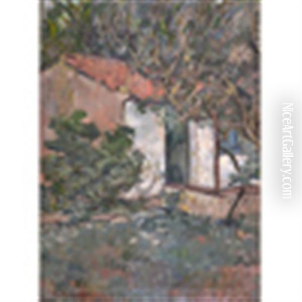 Case Tra Gli Alberi Oil Painting by Piero Marussig