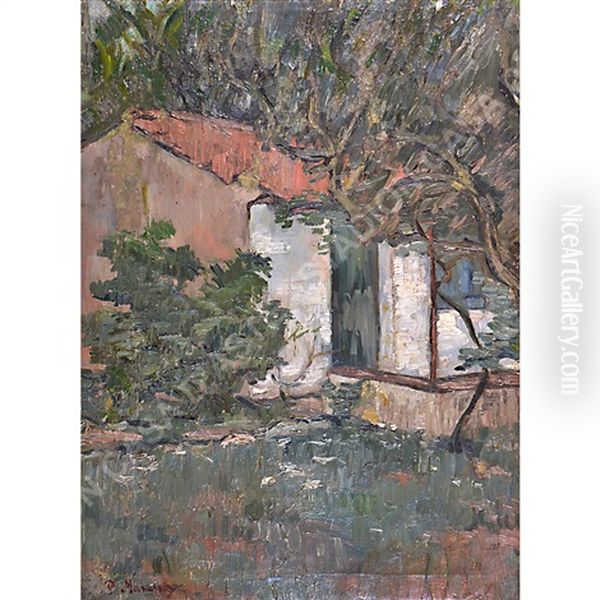 Case Tra Gli Alberi Oil Painting by Piero Marussig