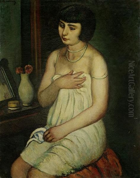 Fanciulla Alla Toilette Oil Painting by Piero Marussig