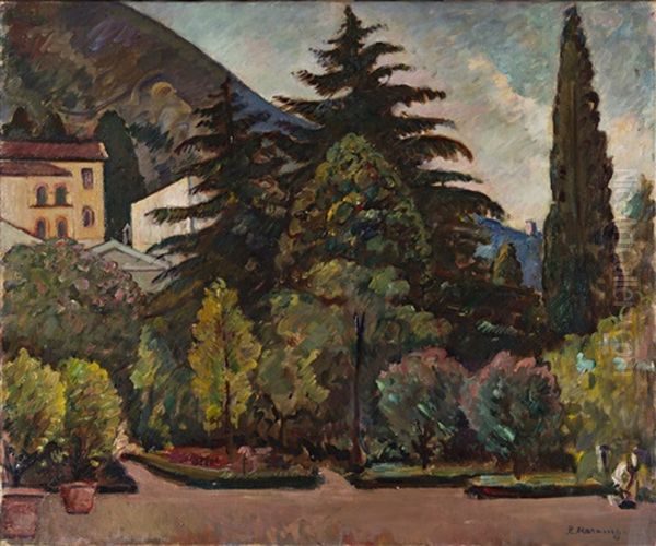 Il Giardino Della Villa Oil Painting by Piero Marussig