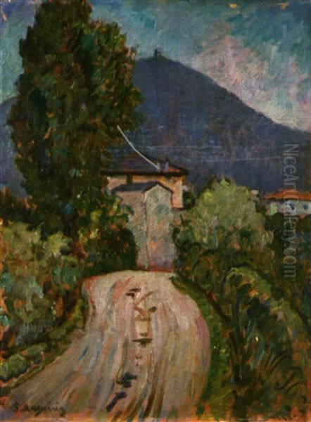 Paessagio Ligure Oil Painting by Piero Marussig