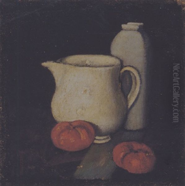 Natura Morta Con Pomodori Oil Painting by Piero Marussig