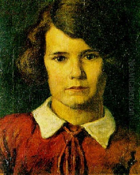 Ritratto Di Ragazza Oil Painting by Piero Marussig