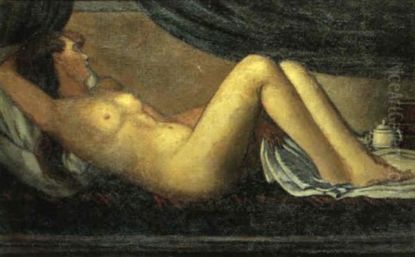 Nudo Femminile Disteso Oil Painting by Piero Marussig