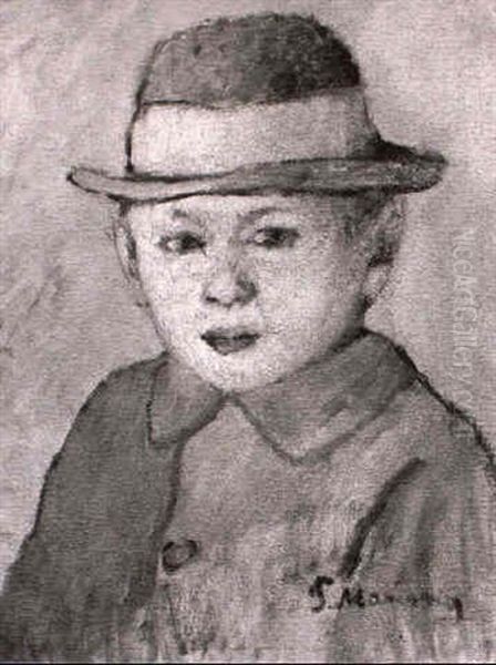 Bambino Con Cappello Oil Painting by Piero Marussig