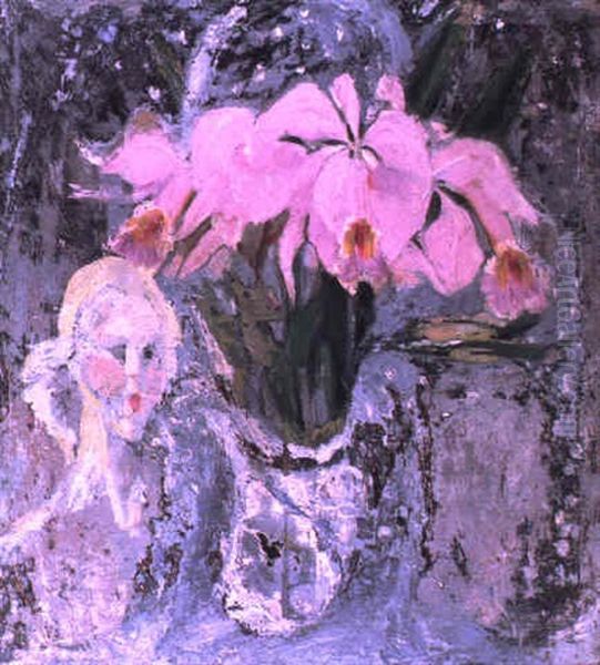 Femme Et Fleurs Oil Painting by Jacqueline Marval