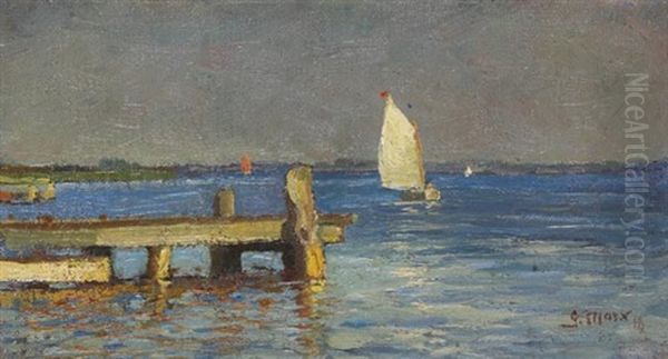 Segelboote Auf Einem Norddeutschen See Oil Painting by Gustav Marx