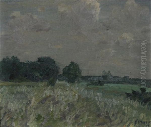 Wiesenlandschaft Am Waldrand Oil Painting by Gustav Marx