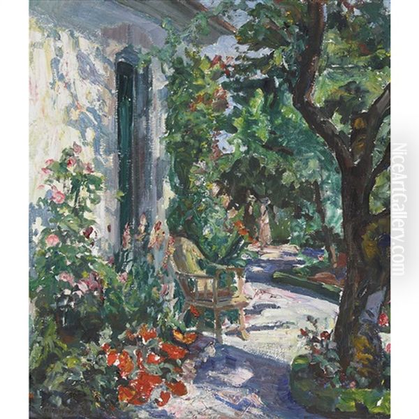 Sommerliche Gartenpartie Oil Painting by Alfred Marxer