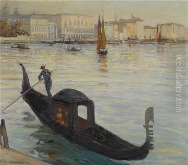 Gondoliere In Venedig Oil Painting by Alfred Marxer