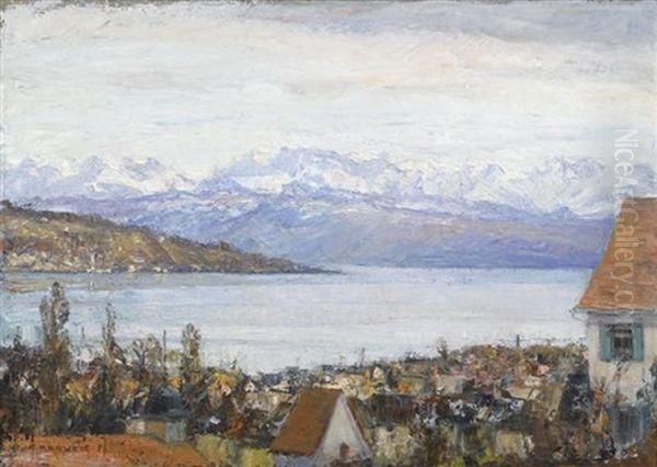 Ausblick Auf Den Zurichsee Oil Painting by Alfred Marxer