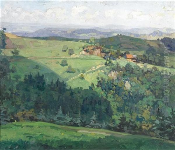 Hugellandschaft Oil Painting by Alfred Marxer