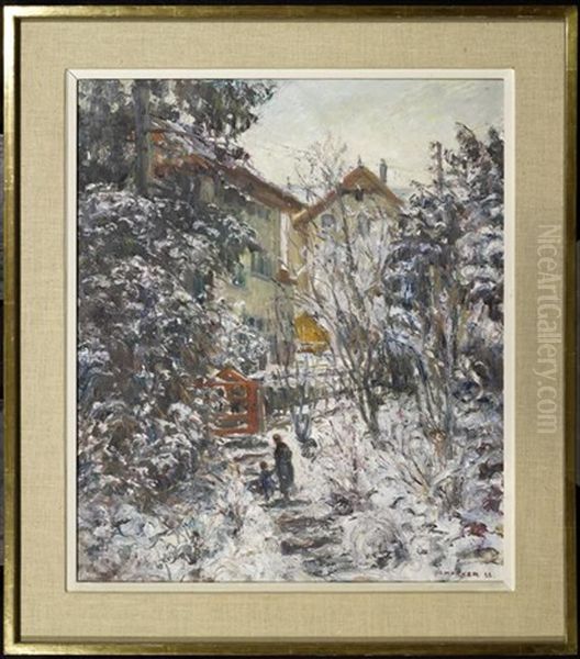 Winterlandschaft In Kilchberg Oil Painting by Alfred Marxer