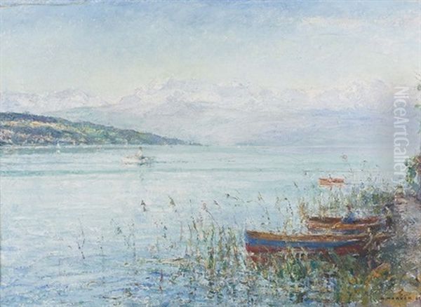 Sommerliche Partie Am Zurichsee Oil Painting by Alfred Marxer