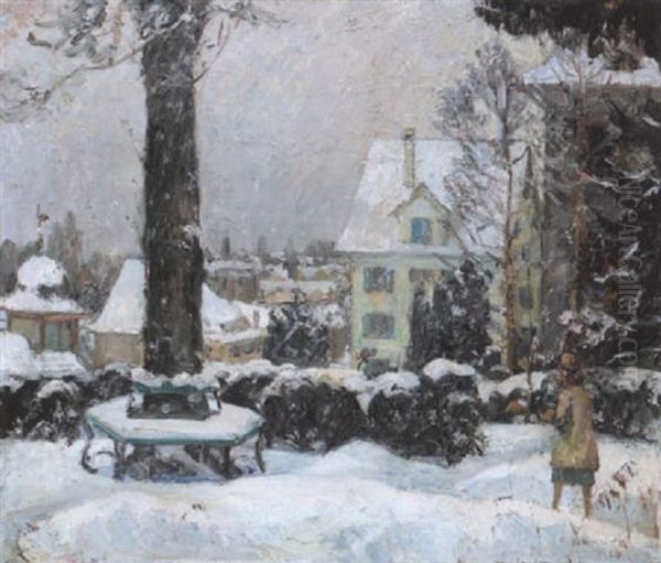 Winterlandschaft Am Zurichsee Oil Painting by Alfred Marxer