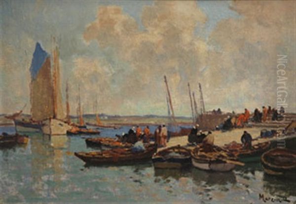 Retour De Peche Oil Painting by Alfred Marzin