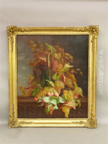 Nature Morte Aux Grappes De Raisins Oil Painting by Antoine Marzo