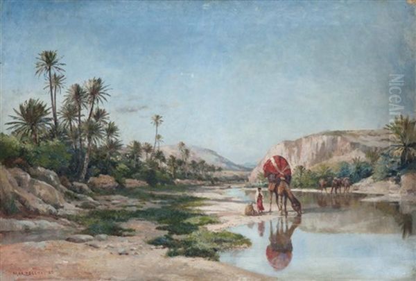 Attatich A L'oued Oil Painting by Numa Marzocchi de Belluci