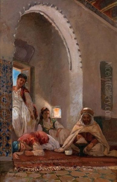 Scene De La Vie Arabe Oil Painting by Numa Marzocchi de Belluci