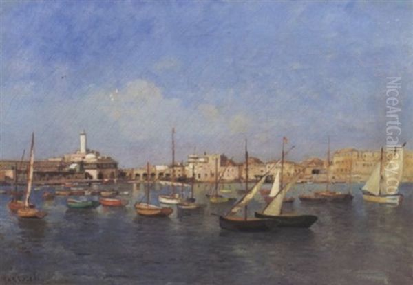 Vue D'alger Oil Painting by Numa Marzocchi de Belluci