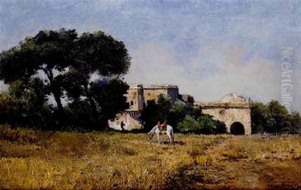 La Halte Du Cavalier Oil Painting by Tito Marzocchi de Belluci