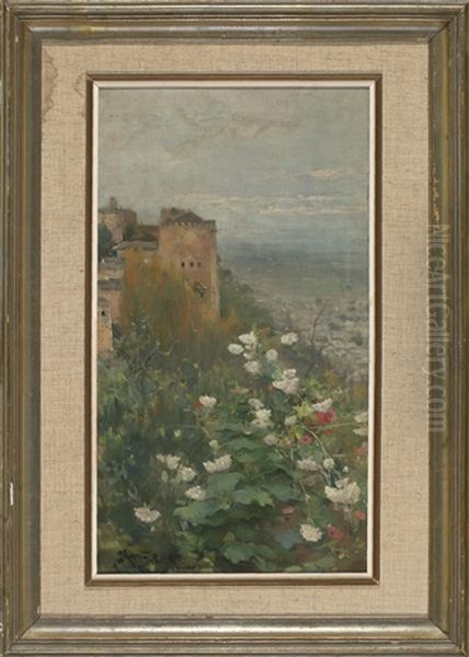 Vista De La Alhambra Oil Painting by Arcadi Mas y Fondevila