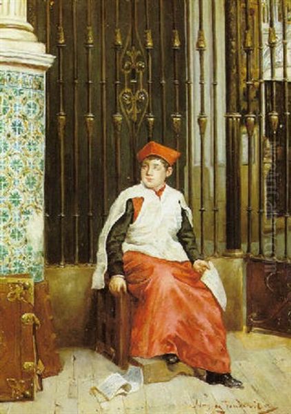 El Monaguillo Oil Painting by Arcadi Mas y Fondevila