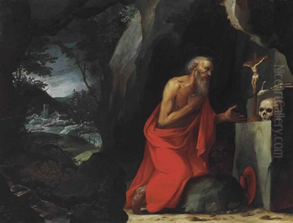 The Penitent Saint Jerome In The Wilderness Oil Painting by Donato (fra Arsenio) Mascagni