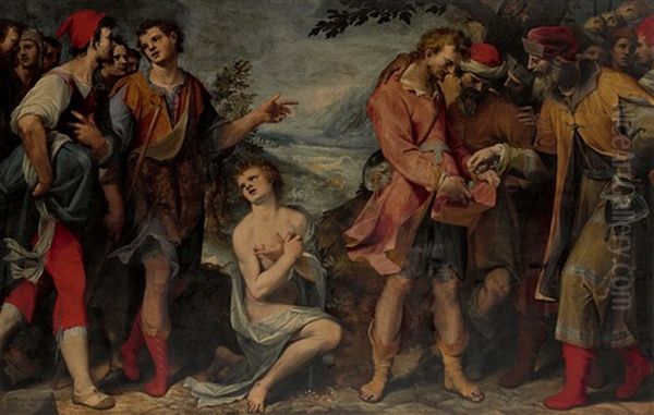 Joseph Being Sold By His Brothers Oil Painting by Donato (fra Arsenio) Mascagni