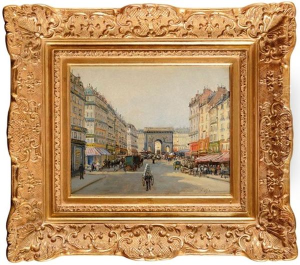 La Porte Saint-martin Oil Painting by Gustave Mascart