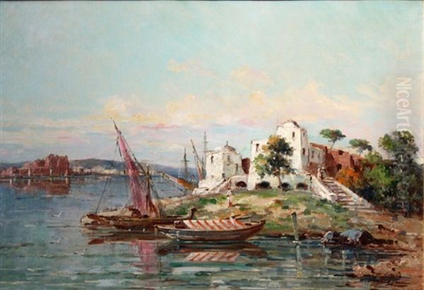 Paysage A Bizerte Oil Painting by Gustave Mascart