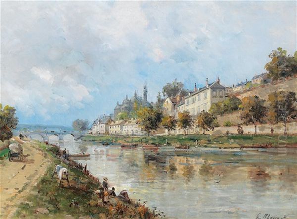 Ansicht Von Perigueux Mit Dem Fluss L'isle Oil Painting by Gustave Mascart