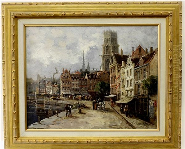 Hollands Stadsgezicht Oil Painting by Gustave Mascart