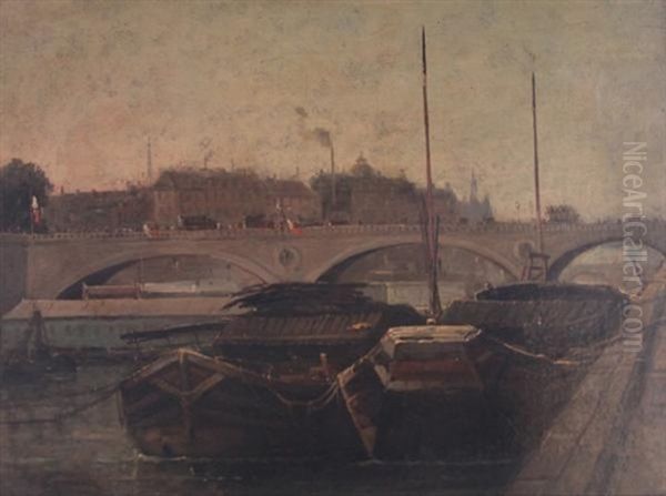 Le Pont Louis-philippe Sur La Seine Oil Painting by Gustave Mascart