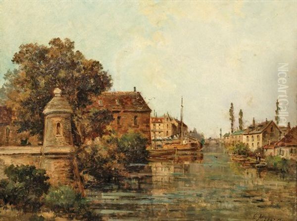 Le Canal Oil Painting by Gustave Mascart