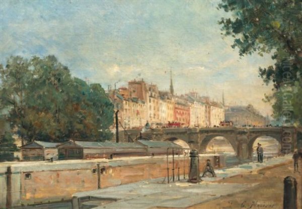 Le Pont Neuf Et L'ile De La Cite Oil Painting by Gustave Mascart