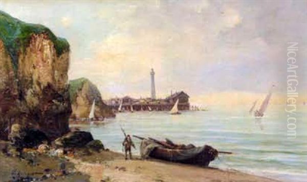 Retour De Peche En Normandie Oil Painting by Gustave Mascart