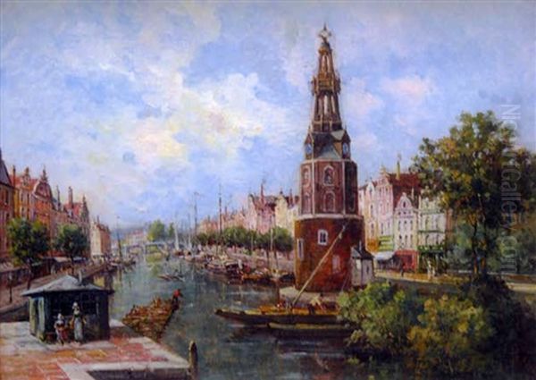 Le Val D'amour A Bruges Oil Painting by Gustave Mascart