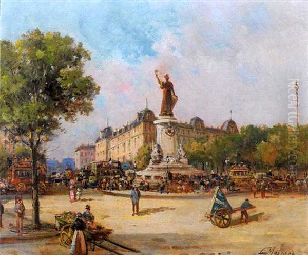 Place De La Republique Oil Painting by Gustave Mascart