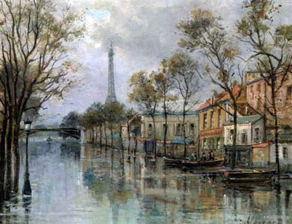 Les Inondations De Paris En 1910 Oil Painting by Gustave Mascart