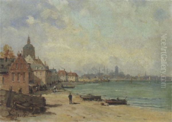 Plage Du Nord Oil Painting by Gustave Mascart