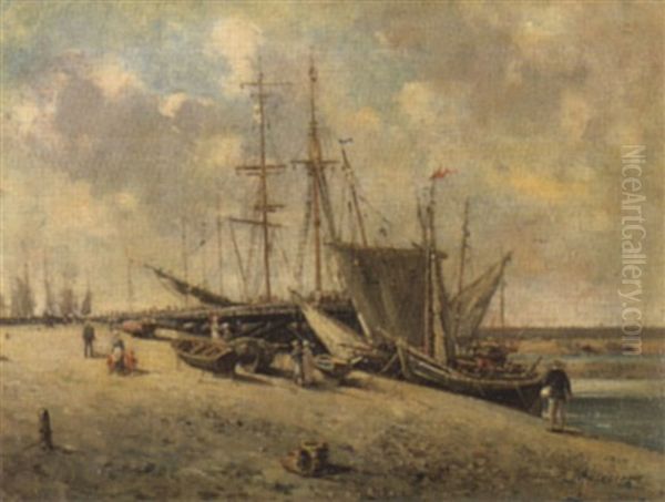 Am Pier Oil Painting by Gustave Mascart