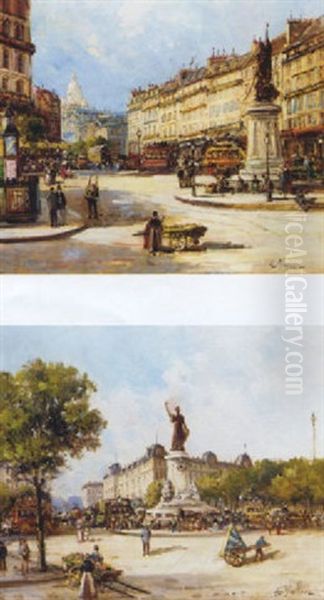 Place De La Republique Oil Painting by Gustave Mascart