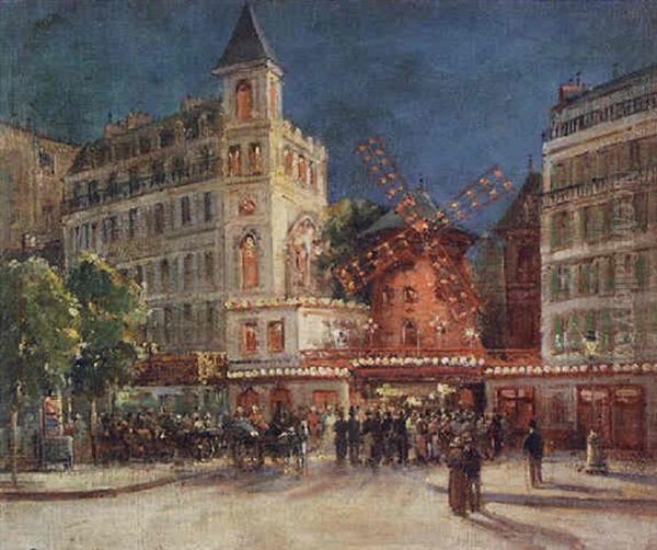 Paris, Le Moulin Rouge Oil Painting by Gustave Mascart