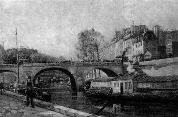 Paris, Les Quais Oil Painting by Gustave Mascart