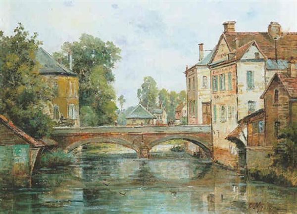 Le Pont A Pacy-sur-eure Oil Painting by Gustave Mascart