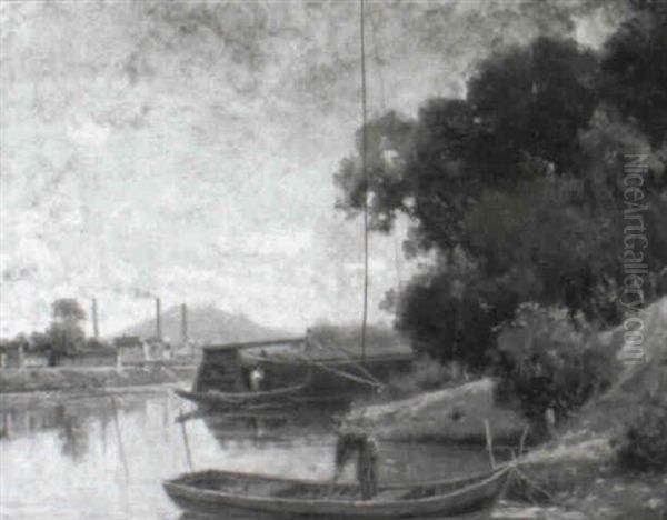 La Seine A St. Dinard Oil Painting by Gustave Mascart