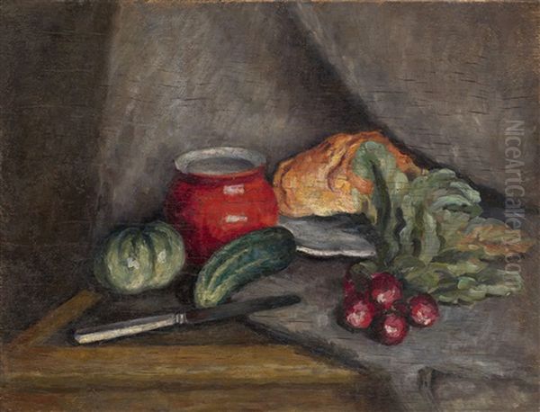 Still Life With Vegetables Oil Painting by Ilya Ivanovich Mashkov