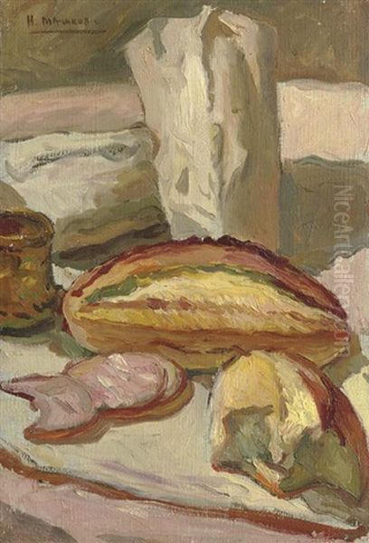 Still Life With Bread by Ilya Ivanovich Mashkov