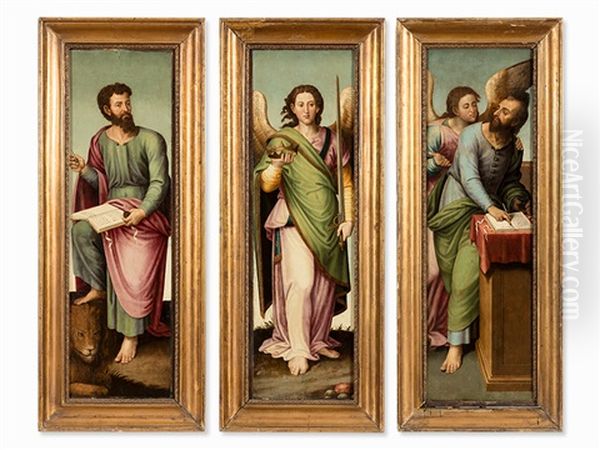 3 Altarpieces Oil Painting by Vicente Joanes Masip